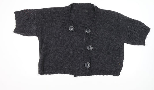 Next Women’s Grey Wool Blend Chunky Knit Short Sleeve Cardigan XL