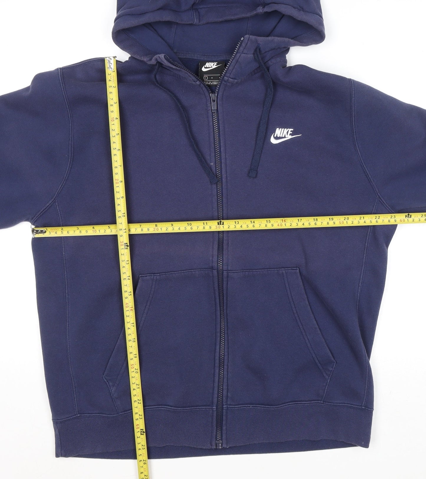 Nike Men's Blue Full Zip Hoodie Size L Sports Fleece Jacket