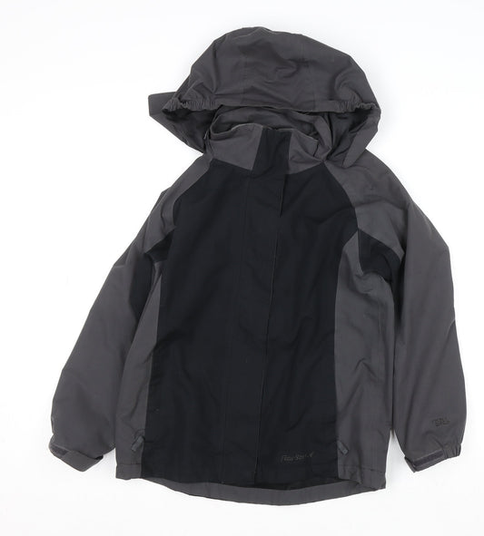Peter Storm Boys Black Waterproof Hooded Rain Coat Jacket 9-10 Years