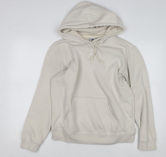 Adidas Women's Beige Pullover Hoodie Size 12 Cotton Blend Casual
