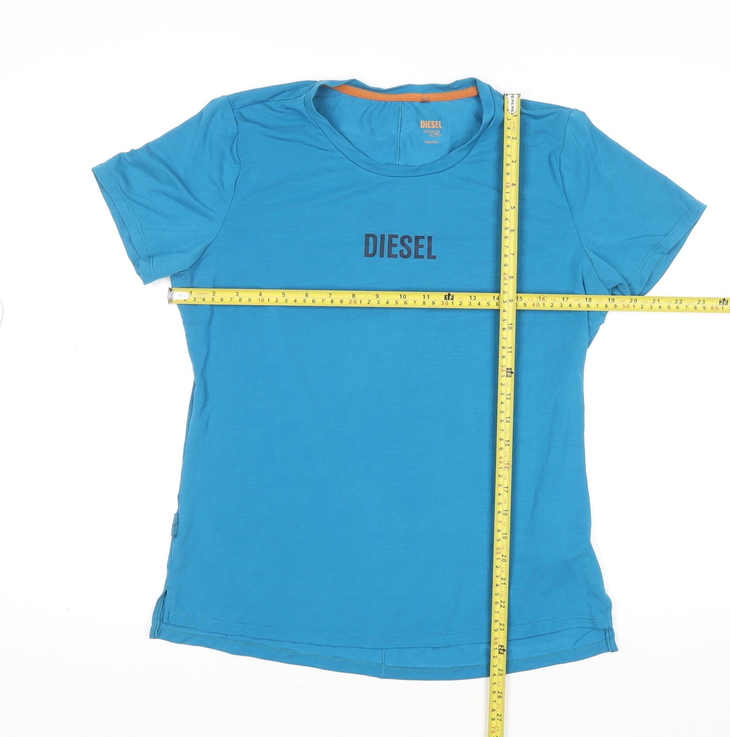 Diesel Men's Blue Studio Icon Slim Fit Logo T-Shirt M
