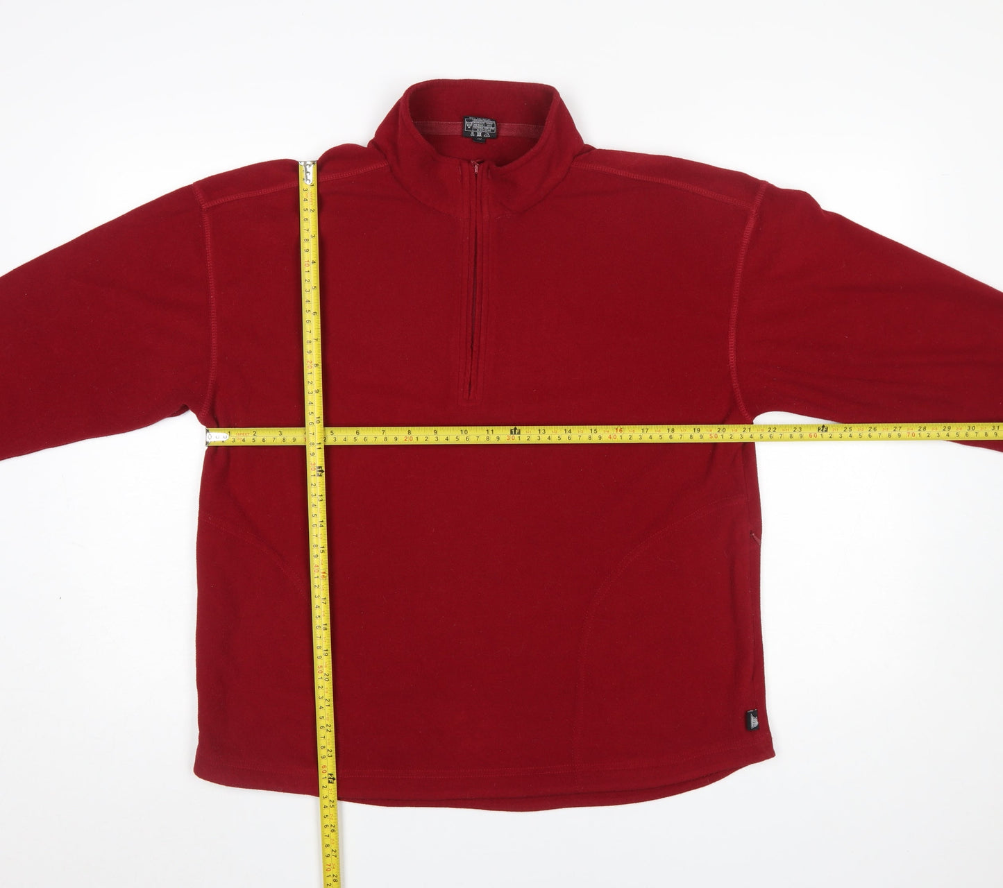 Tiso Women’s Red Fleece Pullover Sweatshirt Size 16 1/2 Zip Warm Winter Top