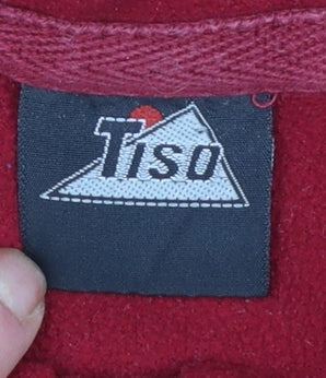Tiso Women’s Red Fleece Pullover Sweatshirt Size 16 1/2 Zip Warm Winter Top