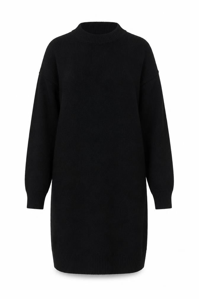 Tavin Womens Black Acrylic Knit Jumper Dress UK 8-10