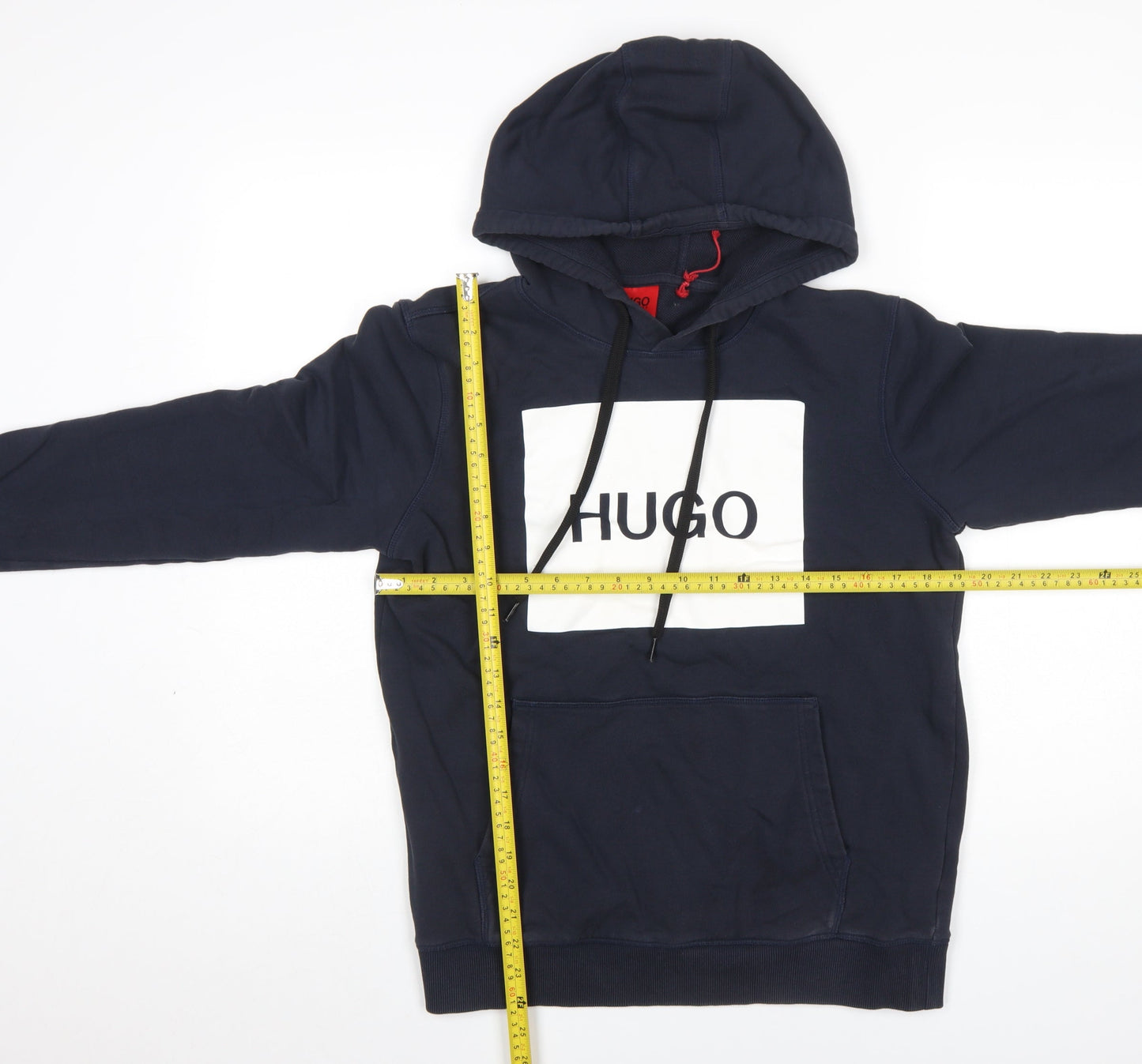 Hugo Boss Men's Blue Logo Pullover Hoodie Size M Cotton Blend