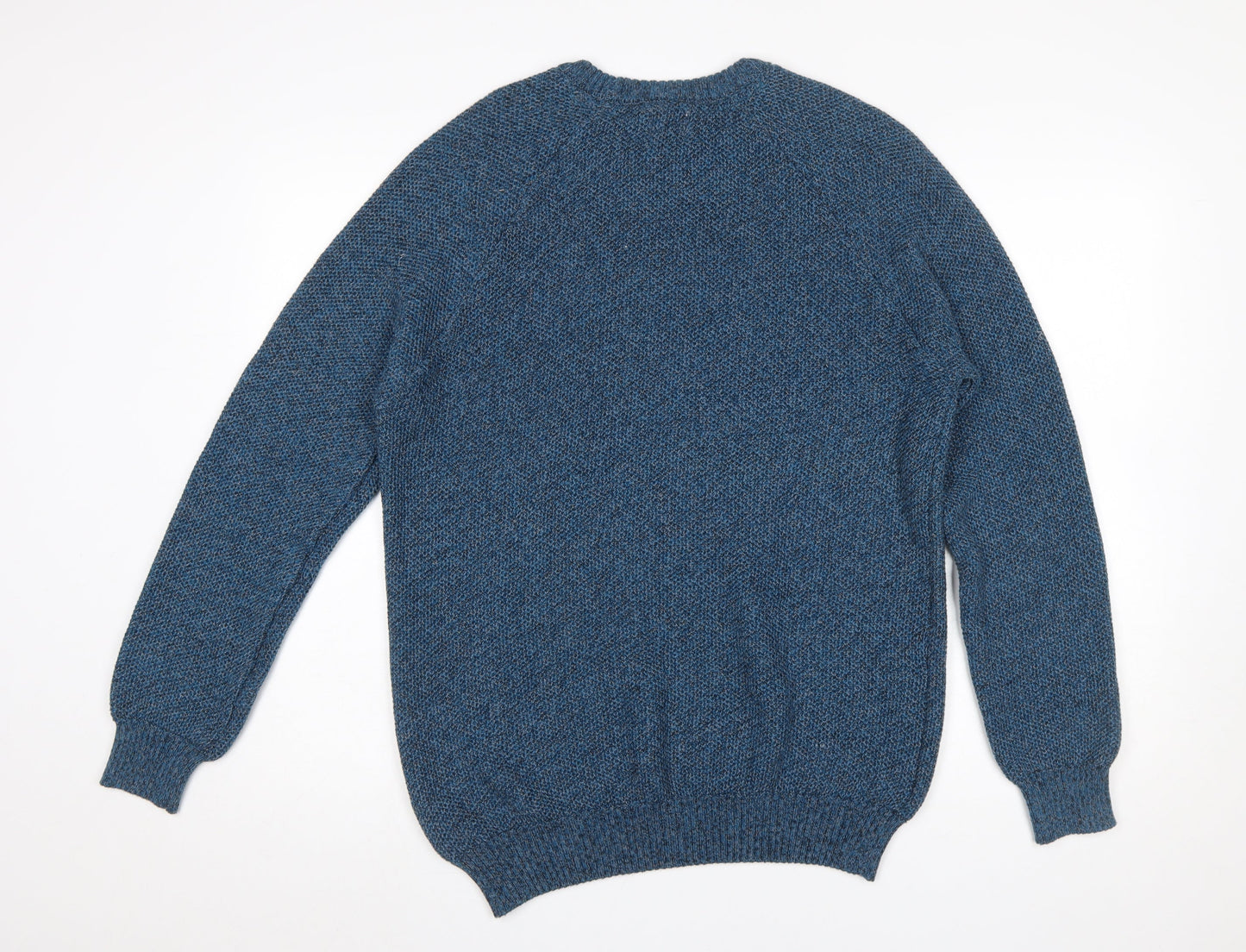 ACW85 Men’s Blue Cotton Knit Crew Neck Pullover Jumper Size L