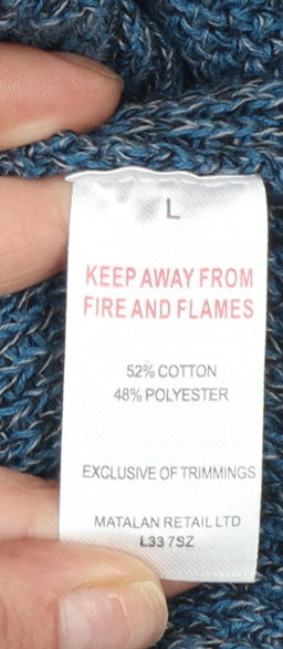ACW85 Men’s Blue Cotton Knit Crew Neck Pullover Jumper Size L