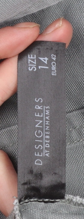 Jasper Conran Women Grey Size 14 Military Cotton Jacket