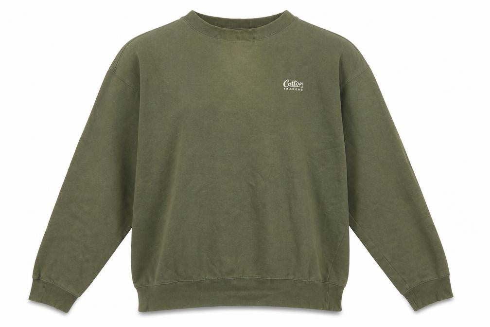 Cotton Traders Men’s Green Crew Neck Pullover Sweatshirt Size M