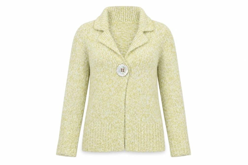 Wallis Women Beige Chunky-Knit Collared Cardigan Size 8