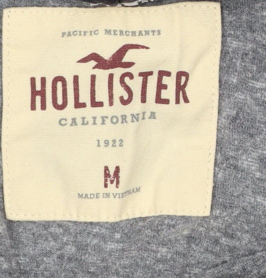 Hollister Men’s Grey Pullover Hoodie Medium Regular Fit