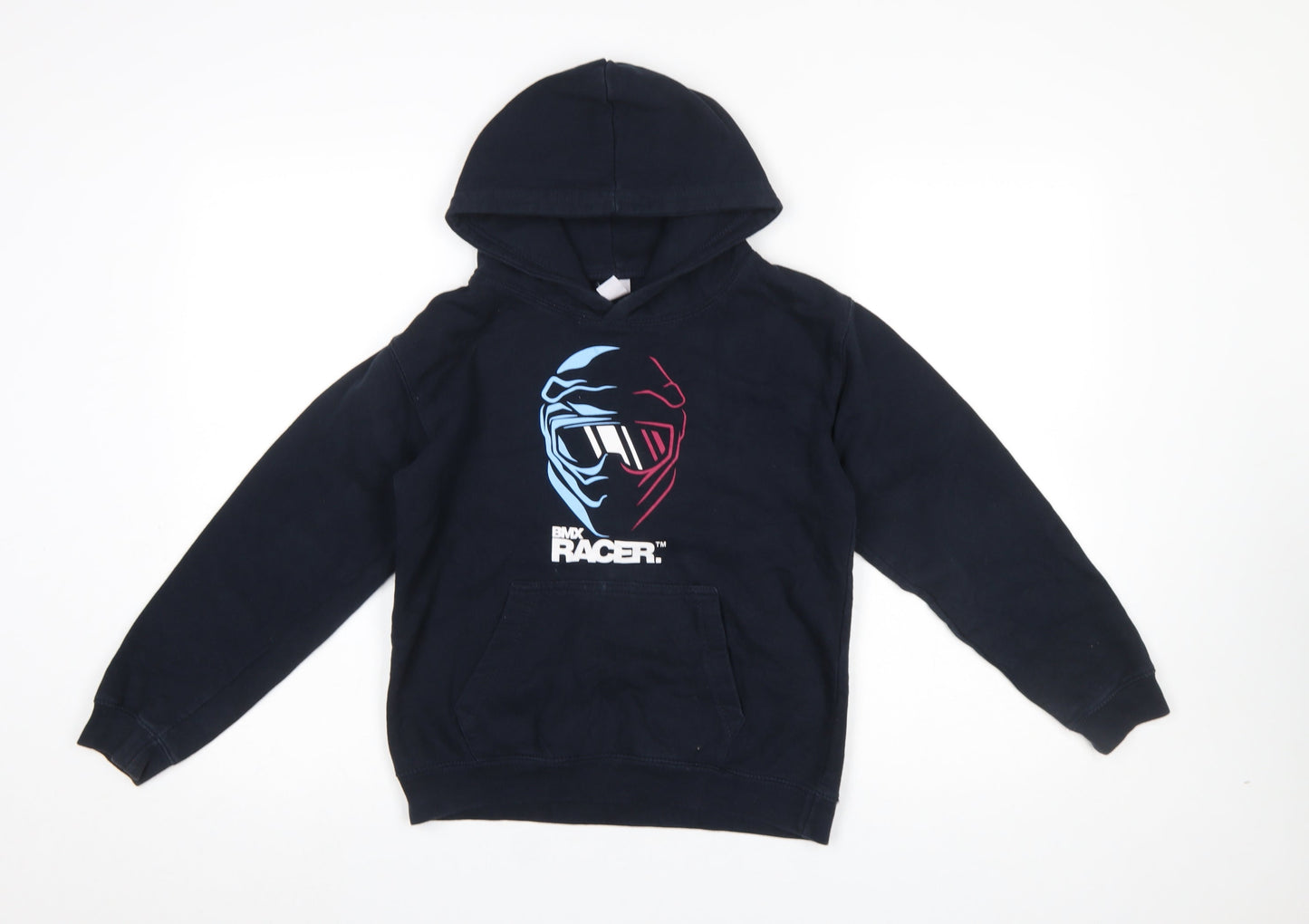 Just Hoods Boys Navy BMX Racer Pullover Hoodie Size L (9-11 Years)