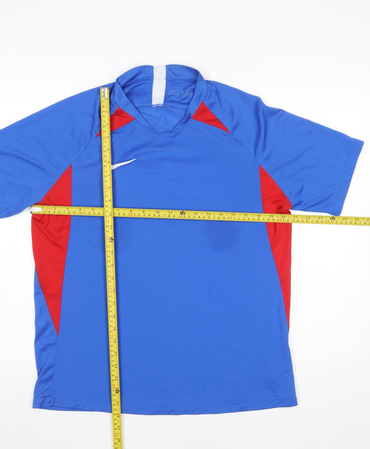 Nike Men Blue Dri-Fit Short Sleeve Athletic T-Shirt Size M