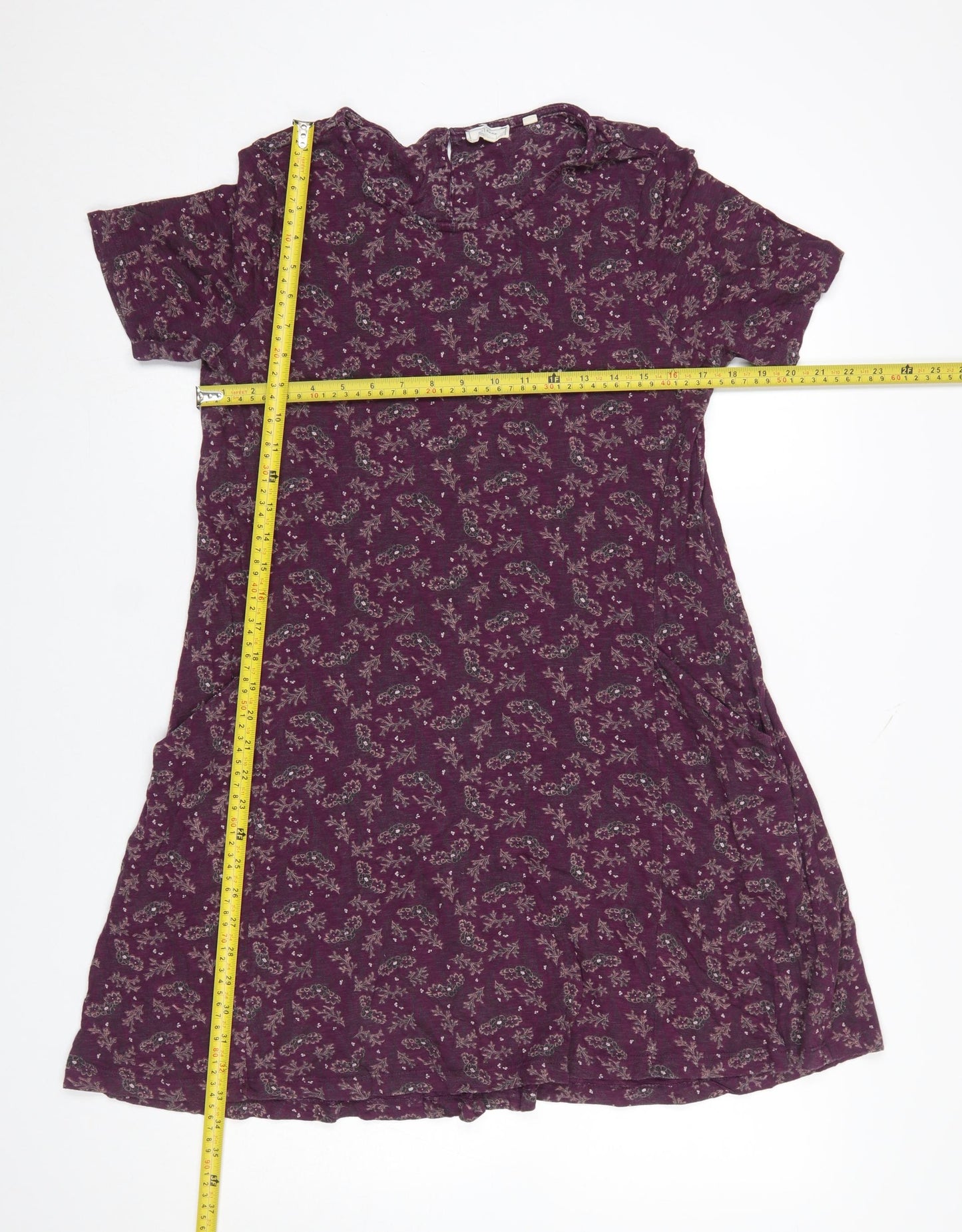 FatFace Women's Purple Paisley Cotton Modal Shift Dress Size 12