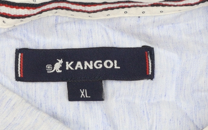 Kangol Men's Blue XL Button-Up Short Sleeve Casual Shirt