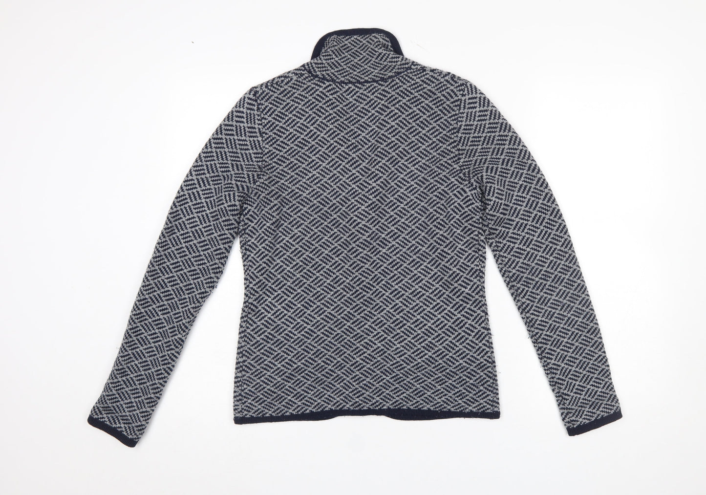 Ellen Tracy Women's Blue Geometric Knit Cardigan Size S