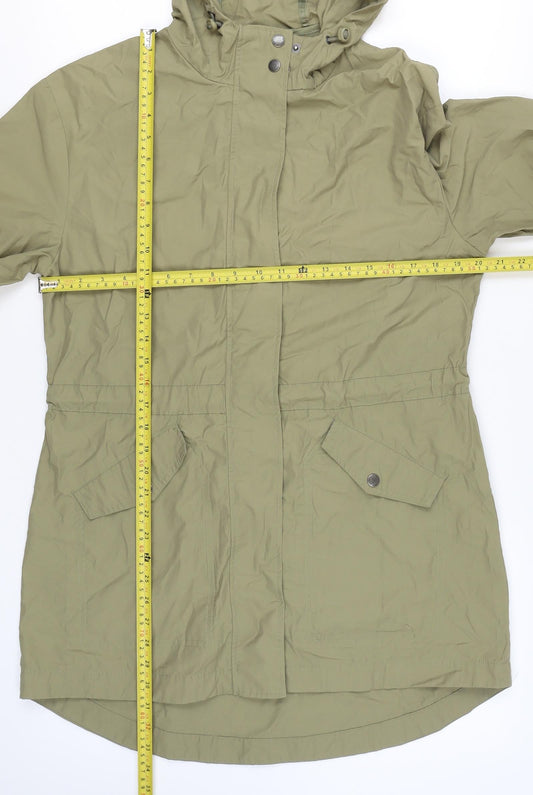 FatFace Womens Olive Green Parka Jacket UK 12 Hooded Lined Cotton Nylon