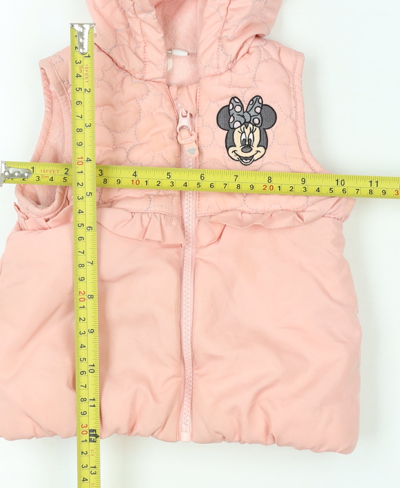 Disney Baby Pink Minnie Mouse Hooded Padded Gilet Jacket 6-9 Months