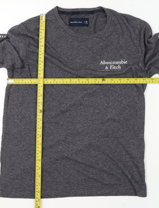 Abercrombie & Fitch Men's Grey Long Sleeve Crew Neck T-Shirt XS