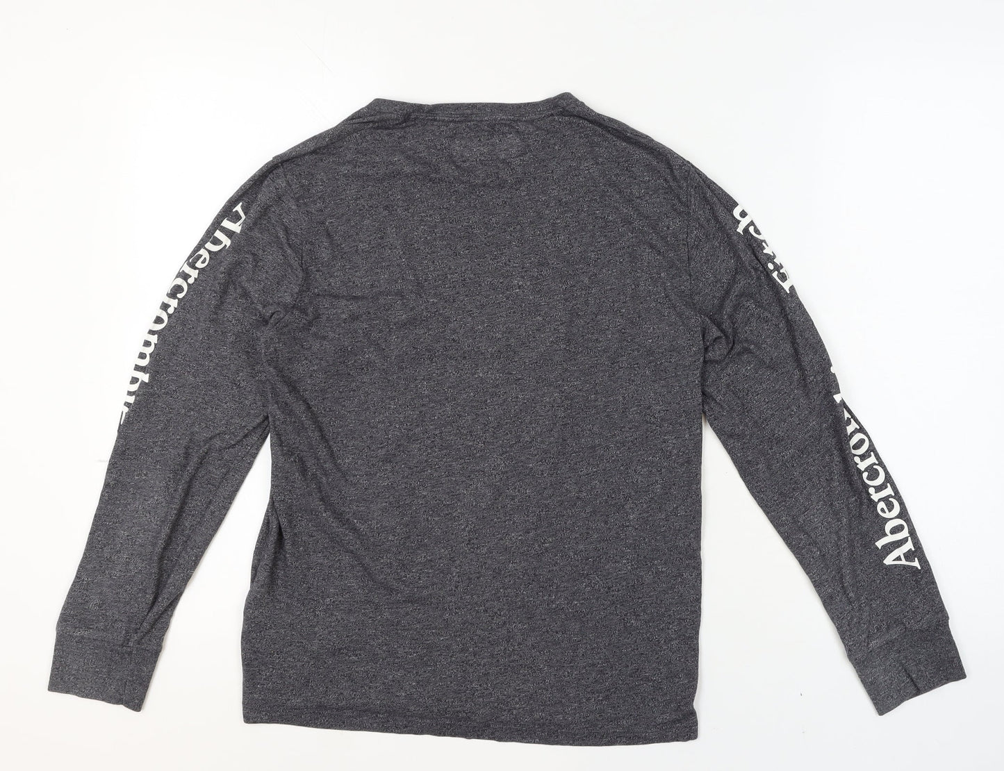 Abercrombie & Fitch Men's Grey Long Sleeve Crew Neck T-Shirt XS