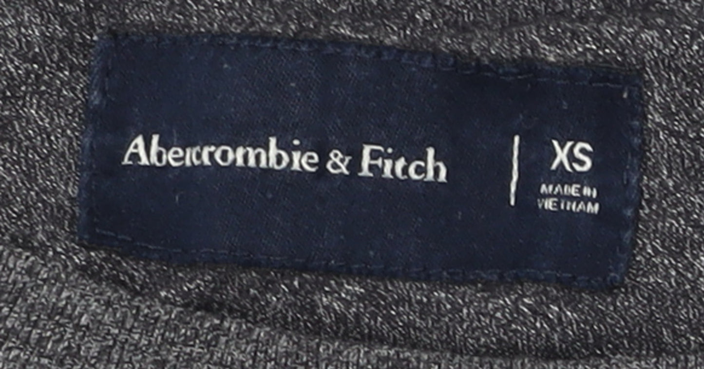 Abercrombie & Fitch Men's Grey Long Sleeve Crew Neck T-Shirt XS