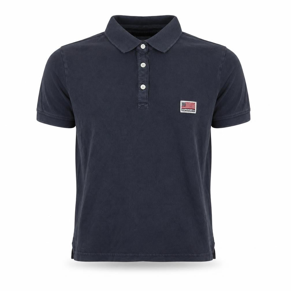Superdry Boys Blue Polo Shirt Size L Slim Fit Vintage Logo