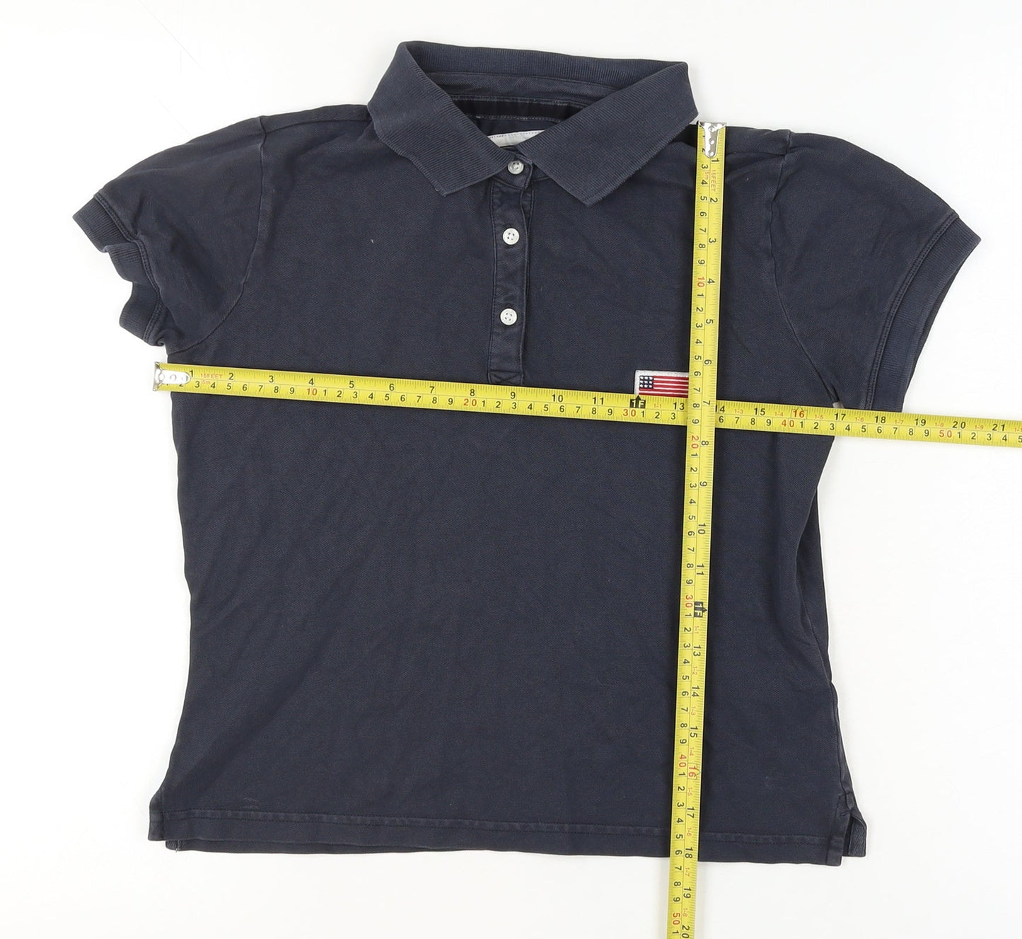 Superdry Boys Blue Polo Shirt Size L Slim Fit Vintage Logo