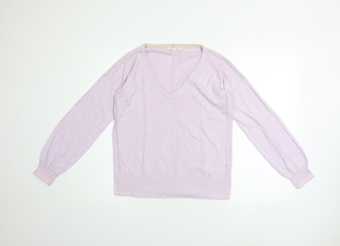 White Stuff Women’s Purple V-Neck Knit Jumper UK 10