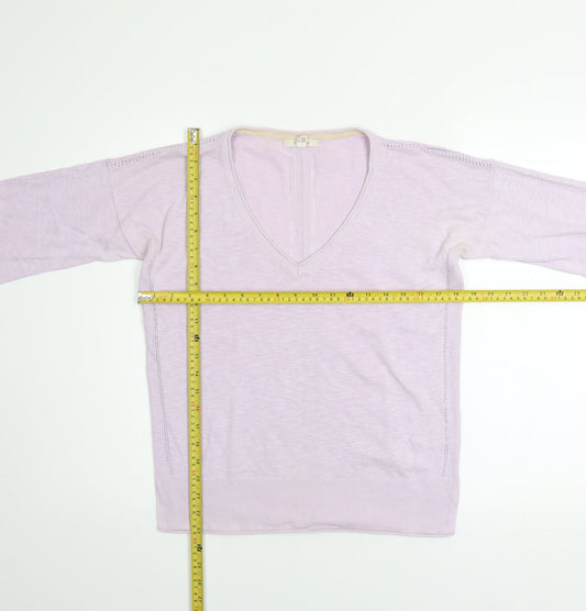 White Stuff Women’s Purple V-Neck Knit Jumper UK 10