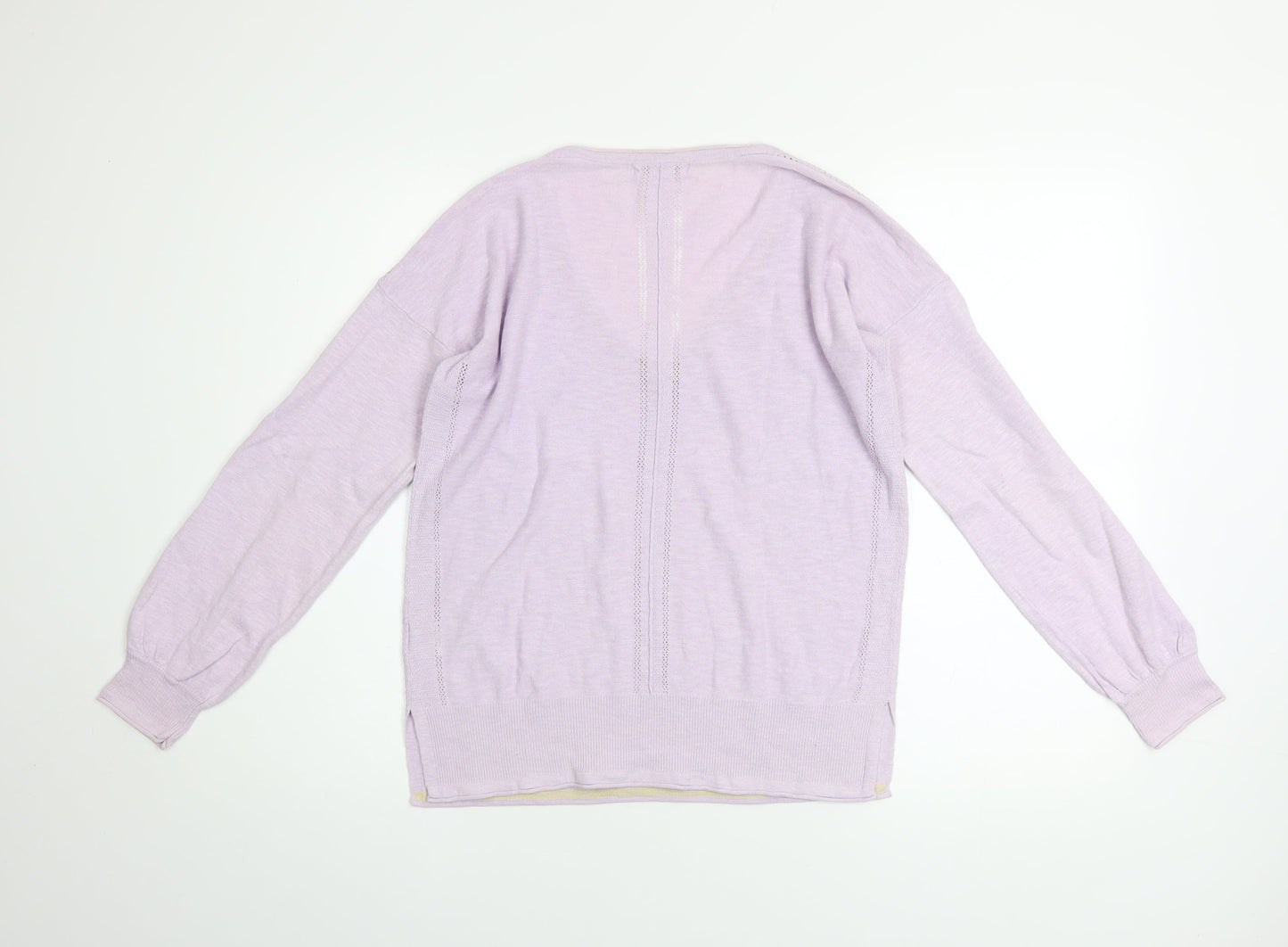 White Stuff Women’s Purple V-Neck Knit Jumper UK 10