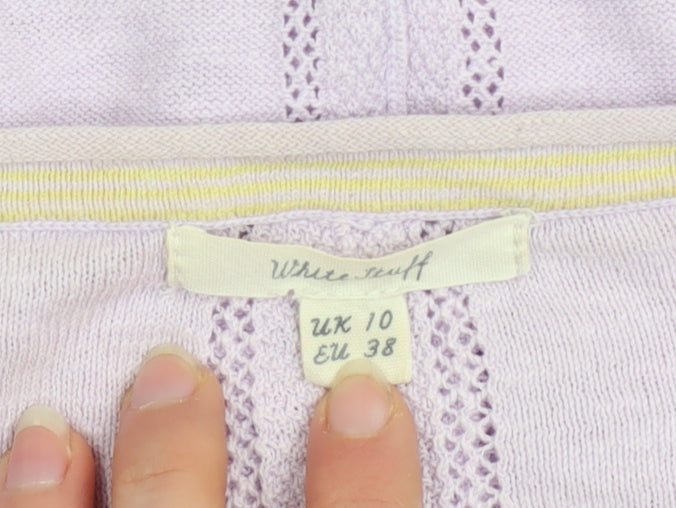 White Stuff Women’s Purple V-Neck Knit Jumper UK 10