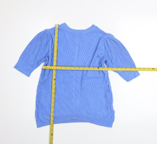 Marks and Spencer Women’s Blue 3/4 Sleeve Knit Tunic Top Size 14