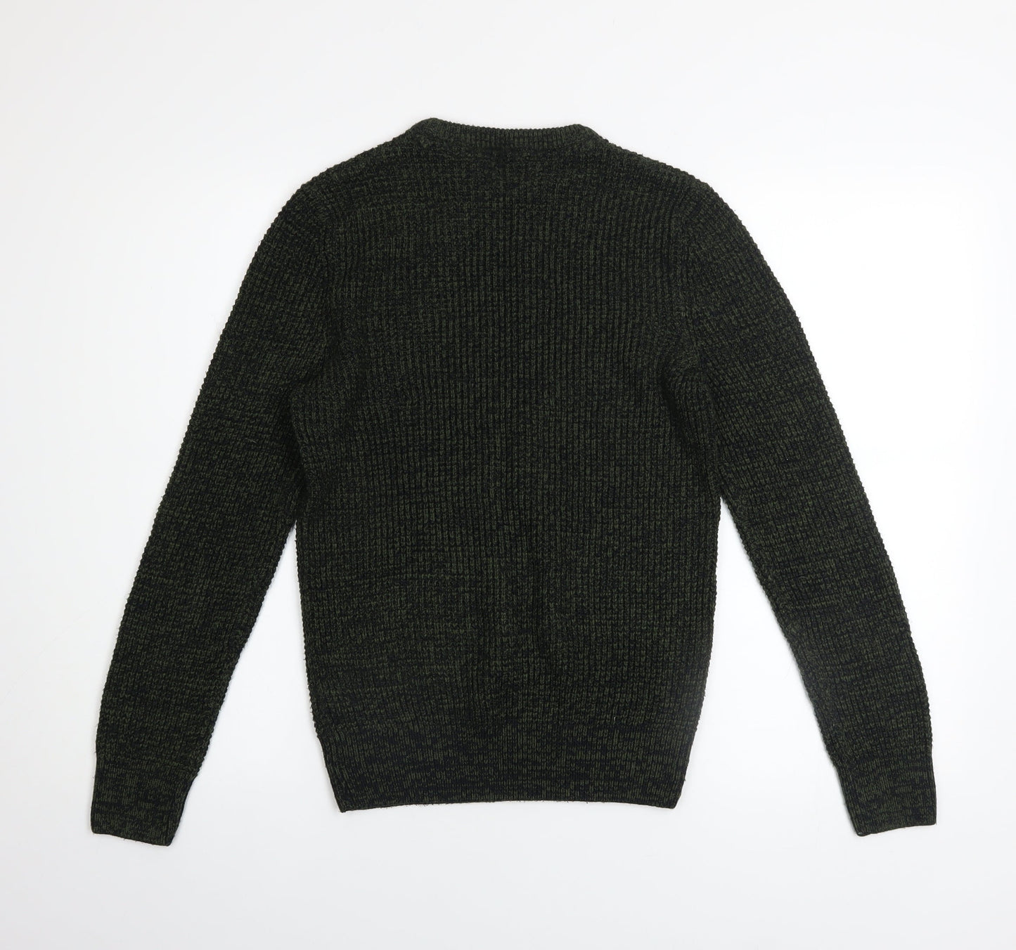 New Look Men Green Chunky-Knit Crew Neck Jumper XS