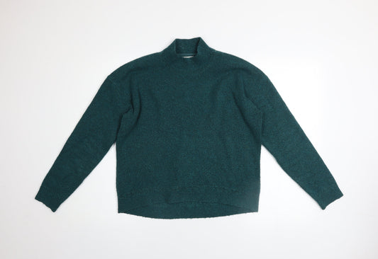 Fat Face Women Green Mock Neck Knit Jumper Size 10