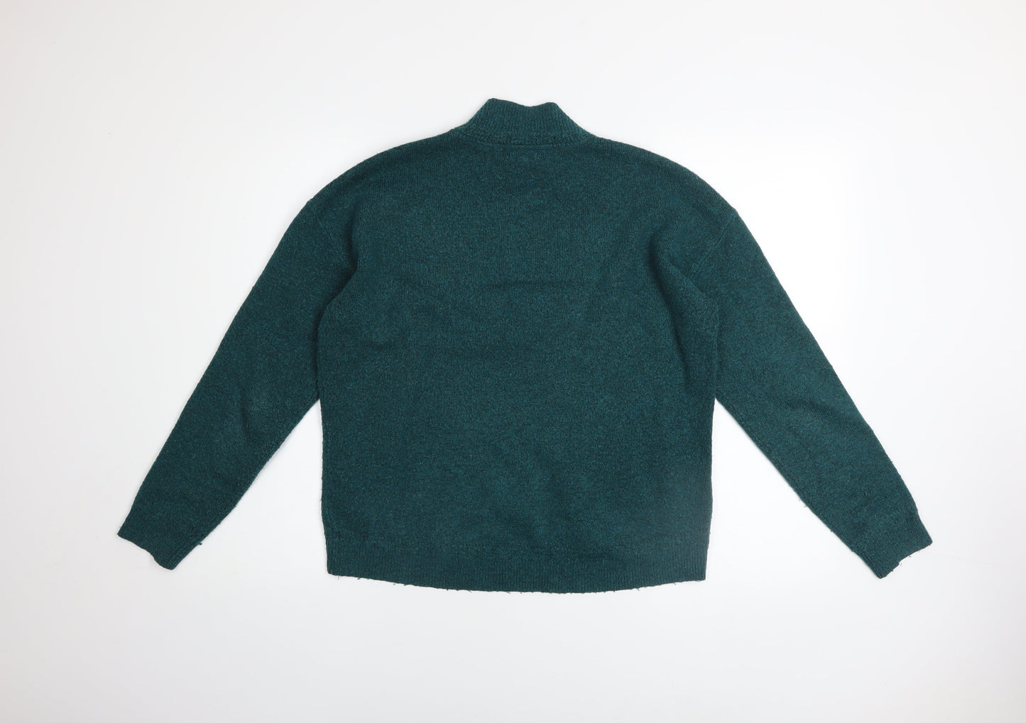 Fat Face Women Green Mock Neck Knit Jumper Size 10