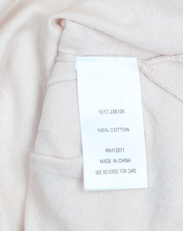 Jigsaw Women’s Beige Cotton Crew Neck Ruffle Hem Jumper Size S