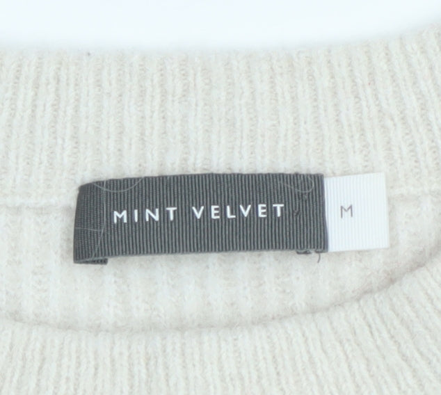 Mint Velvet Women’s Cream Pink Striped Crew Neck Knitted Jumper M
