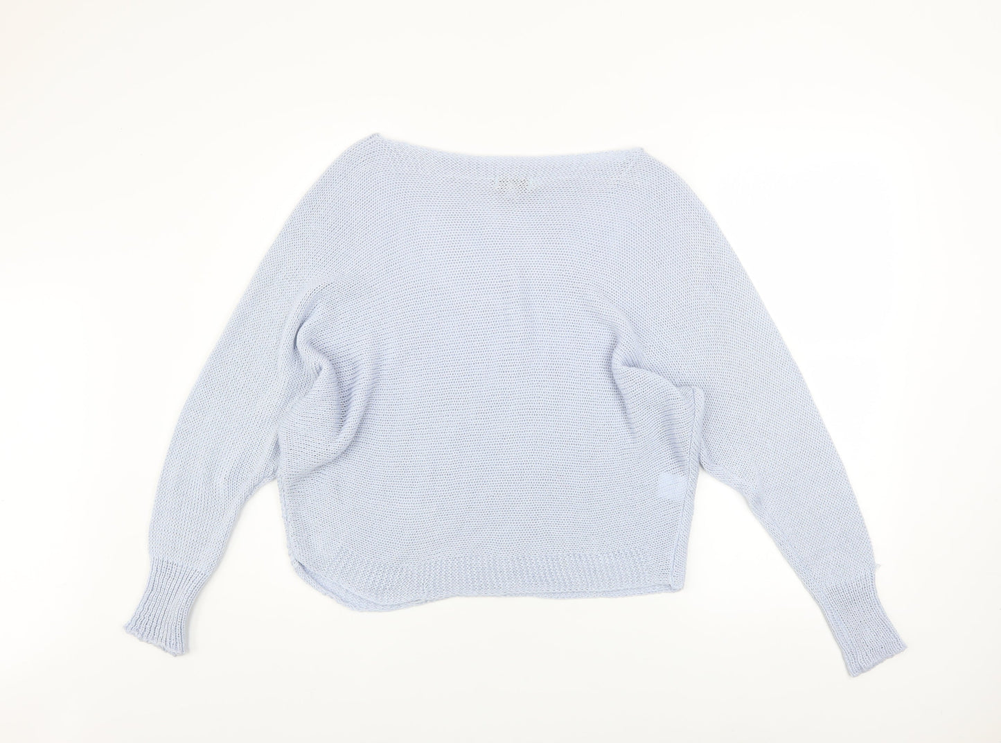 Nina Murati Women Blue Open-Knit Lightweight Pullover Jumper S