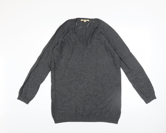 Next Women’s Grey V-Neck Long Sleeve Pullover Jumper Size 12