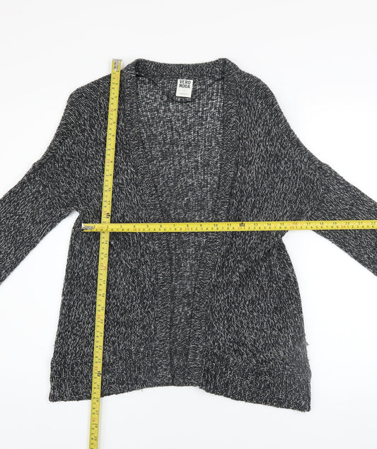 Vero Moda Women's Grey Knit Open Front Long Sleeve Cardigan Size S