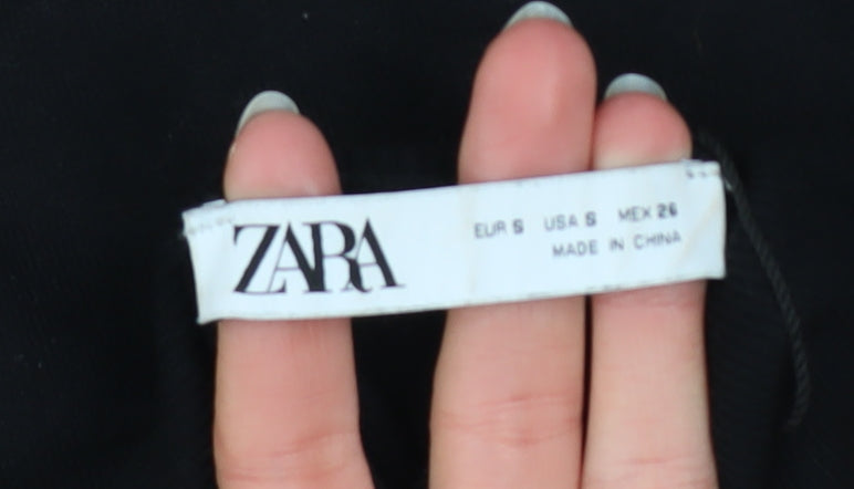 Zara Women Black Roll Neck Slim Fit Knit Jumper Size 8