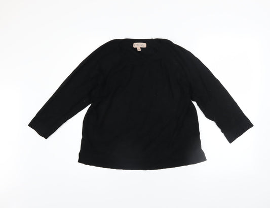 Philosophy Women’s Black Rayon Knit Crew Neck Pullover Jumper L