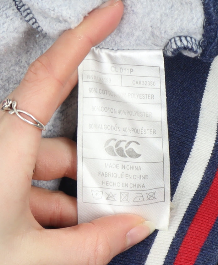 Canterbury Women's Navy England Rugby Hoodie Size 10 Pullover Cotton Blend