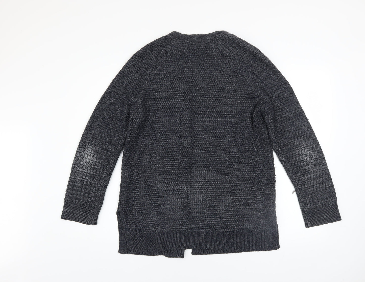 Fat Face Women’s Grey Chunky-Knit Open Cardigan UK 12