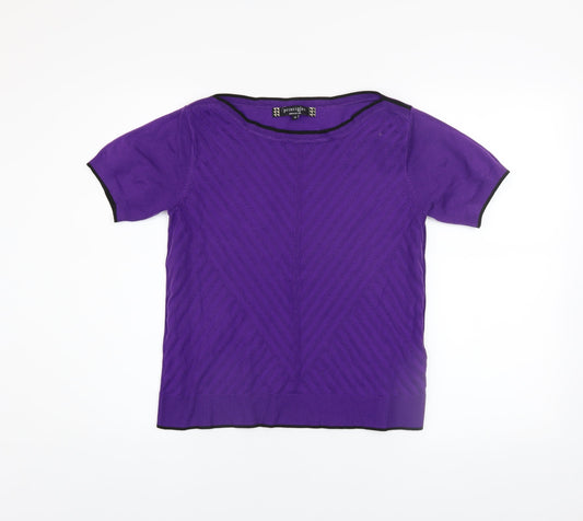 Principles by Ben de Lisi Women's Purple Knit Short Sleeve Top Size 12