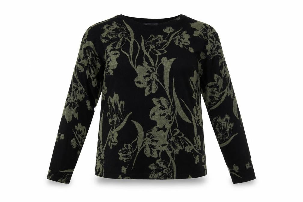 Marks and Spencer Women’s Black Floral Knit Pullover Jumper Size M
