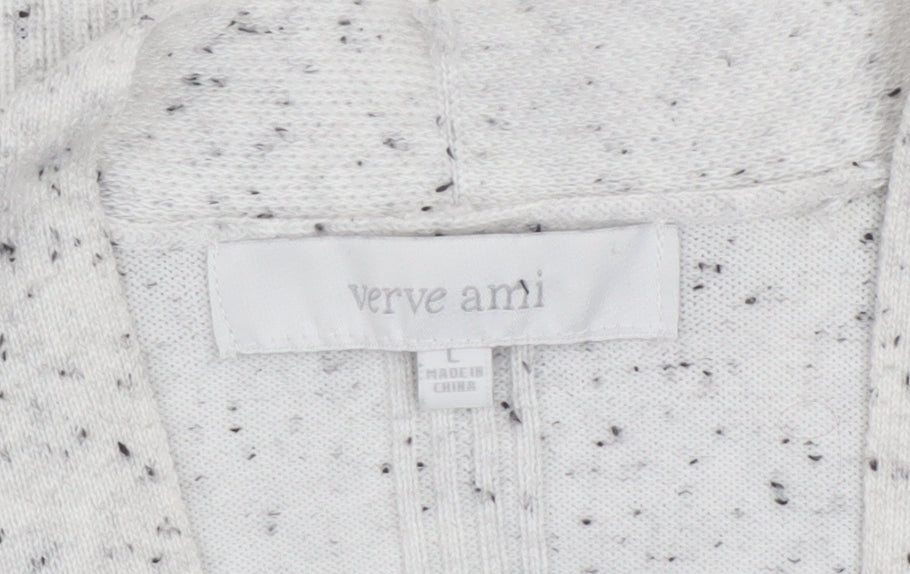 Verve Ami Women’s Grey Knit Long Sleeve Open Cardigan L