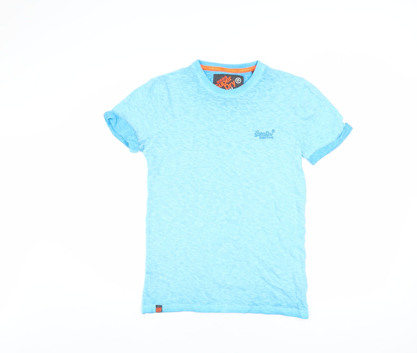 Superdry Men Blue XS Slim Fit Lightweight Cotton Crew Neck T-Shirt