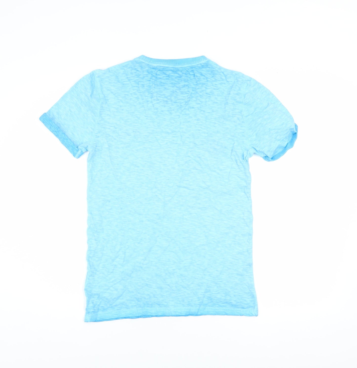 Superdry Men Blue XS Slim Fit Lightweight Cotton Crew Neck T-Shirt