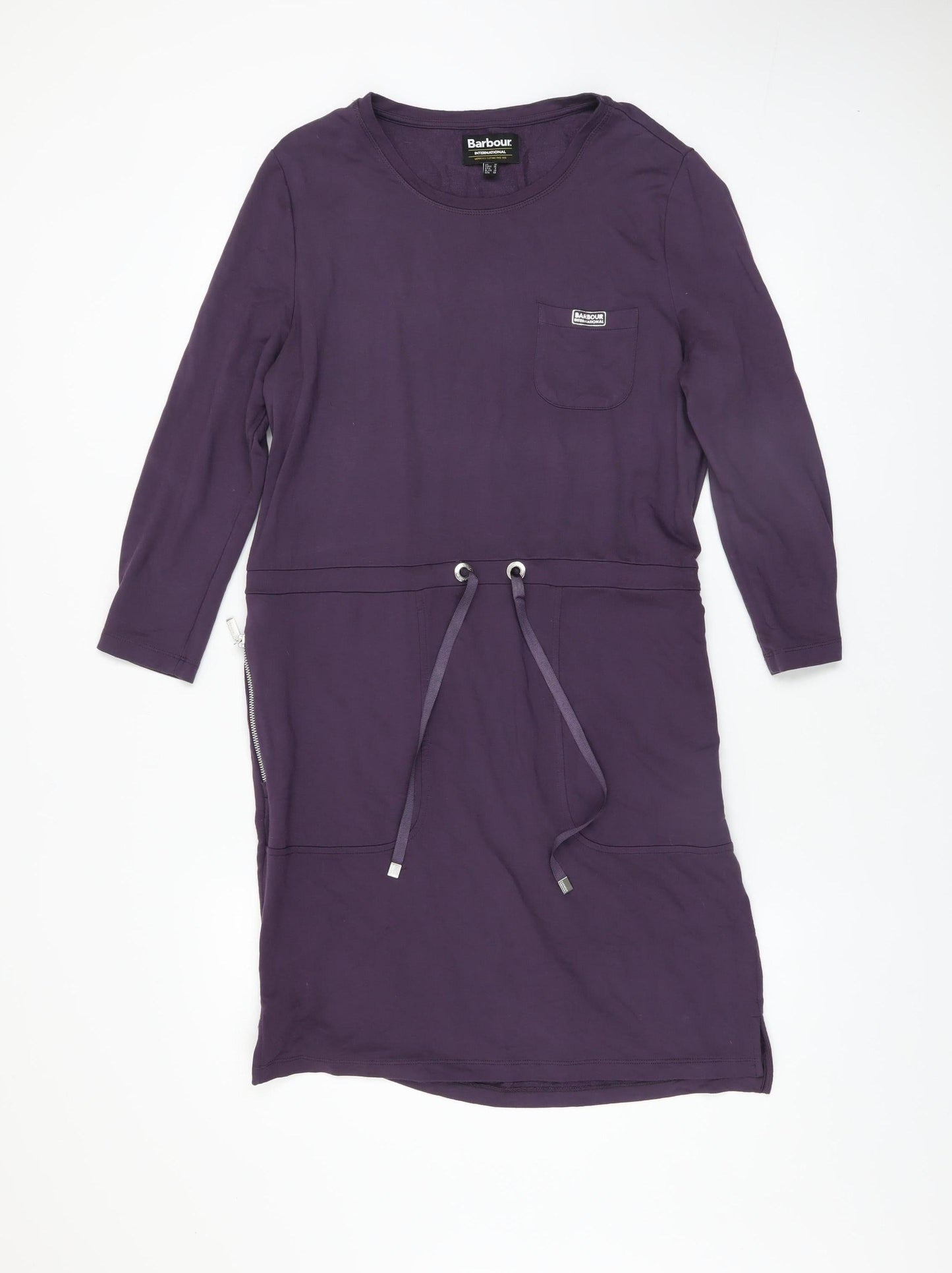 Barbour Women Purple T-Shirt Dress Size 10 Jersey Knee Length